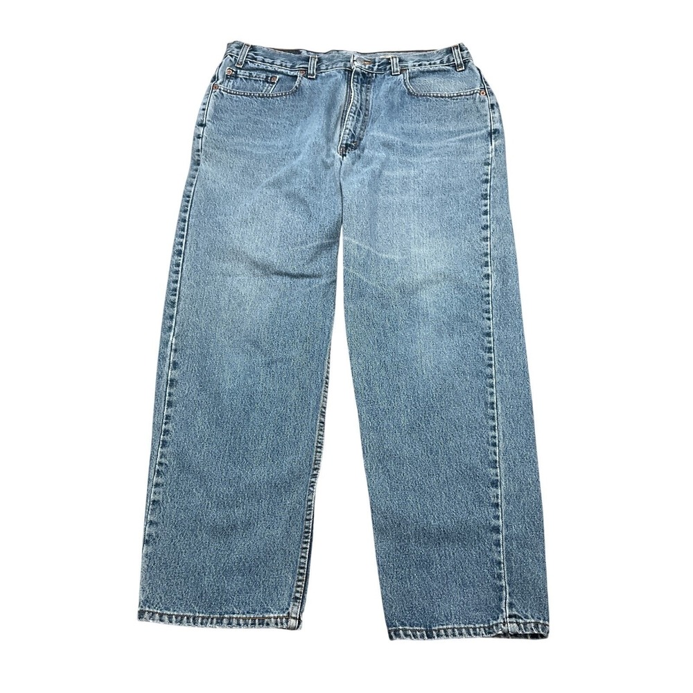 Levis 550 Jeans Men 34W 30L Blue Fade Relaxed Black Bat Wing Flaws VTG‎ USA